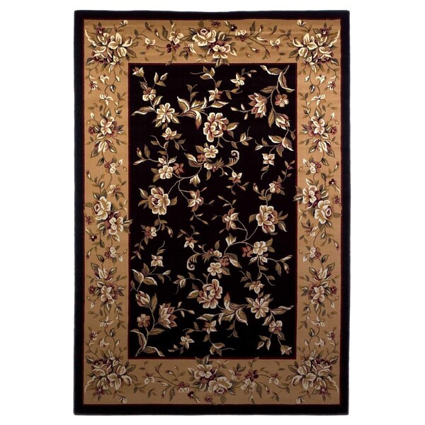 Homeroots 3 ft. 3 in. x 4 ft. 11 in. Polypropylene Black & Beige Area Rug 353618 - main